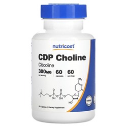 Nutricost CDP Холин, Цитиколин - 300 мг - 60 капсул - Nutricost