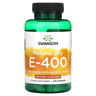 Swanson Natural Dry E-400, 268 мг (400 МЕ), 100 капсул