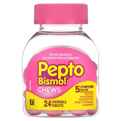 Pepto Bismol Pepto Bismol Chews, устранение расстройства желудка - 24 жевательные таблетки - Pepto Bismol