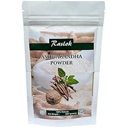 Raslok Ashwagandha Root Powder| Finest Grade A Root Powder - Withania Somnifera | Non-GMO, Vegan & Raw from India (8 Oz)