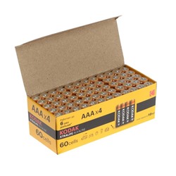 УЦЕНКА Батарейка алкалиновая Kodak Xtralife, AAA, LR03-60BOX, 1.5В, бокс, 60 шт.