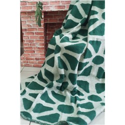 Одеяло п-ш 30% шерсть  жаккардовое 140*200 пл. 420 зеленый лучи