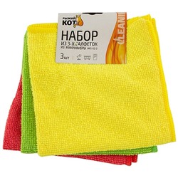 Салфетка из микрофибры 30*30см. 3шт. MFS-02/3 //MFS-03/3Скр.310239