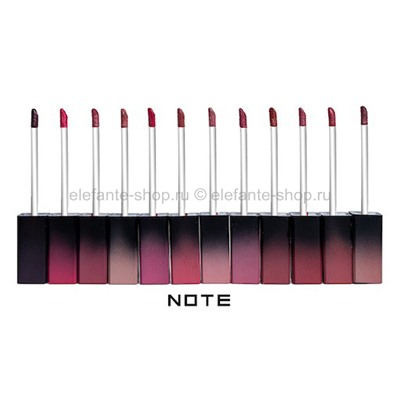 Набор матовых блесков для губ NOTE Lip Gloss Matte, 12 штук