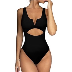 Meyeeka Womens One Piece Swimsuits Tummy Control Bathing Suit for Women Push Up Swimwear V Neck High Cut Monokini