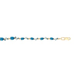 Браслет из золота с голубыми и синими топазами, 750277