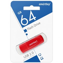 Флеш-диск 64GB Smart Buy Scout красный