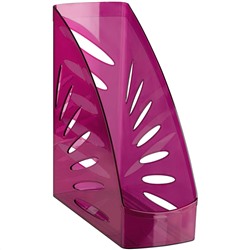 Лоток для бумаг вертикальный СТАММ "Тропик", тонированный розовый, ширина 110мм ЛТВ-31246
