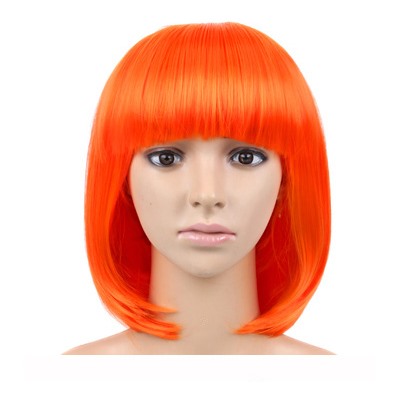 Парик карнавальный оранжевый, короткие волосы