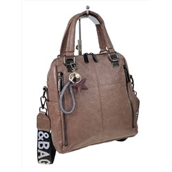 Женская сумка-рюкзак трансформер из искусственной кожи цвет коричневый