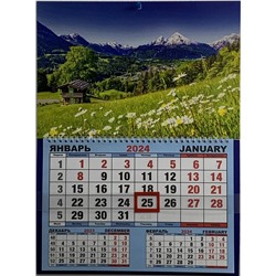 Календарь одноблочный большой 2024г. Природа Горные склоны КШ-24612