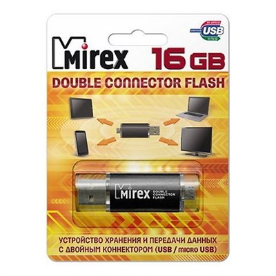 16Gb Mirex Smart Black, OTG USB/microUSB (13600-DCFBLS16)