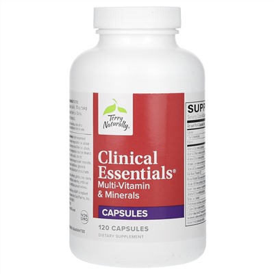 Terry Naturally Clinical Essentials, мультивитамины и минералы, 120 капсул