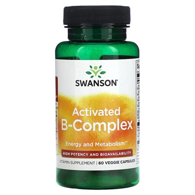 Swanson Активированный В-Комплекс Высокой Биодоступности - 60 вегетарианских капсул - Swanson