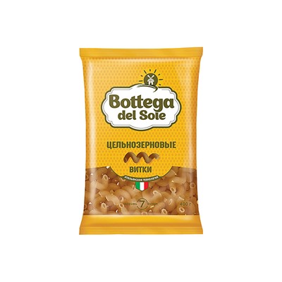 «Bottega del Sole», макаронные изделия «Витки», цельнозерновые, 400 г