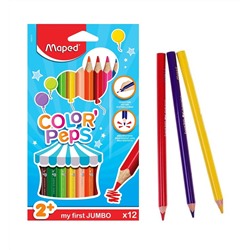 Maped. Карандаши цветные "Color'Peps" (12 цв) макси, треугольные  арт.834010