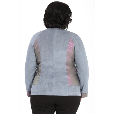 Куртка женская большого размера из искусственной замши с вставками из экокожи