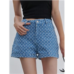 DAZY Denim Shorts mit Riss und aufgerolltem Saum