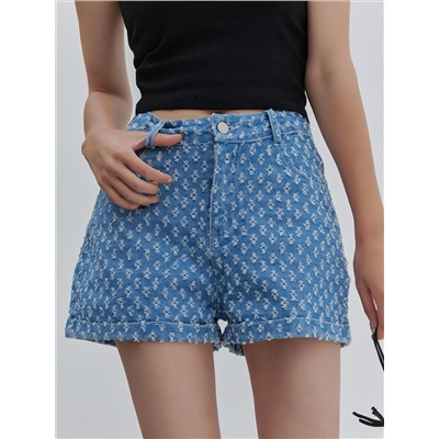 DAZY Denim Shorts mit Riss und aufgerolltem Saum