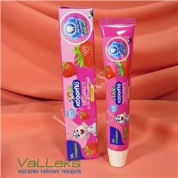 Гелевая детская зубная паста без сахара клубничная Kodomo Toothpaste Ultra Shield Formula Sugar Free, 40 гр