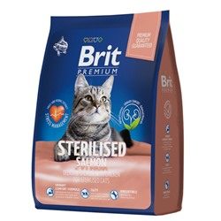 Сухой корм Brit Premium Cat Sterilized Salmon&Chicken для стерил. кошек, лосось/курица, 2 кг   93838