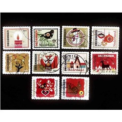 Набор декабрьских марок Рождественские мотивы, Нидерланды, 2011 год (полный комплект)