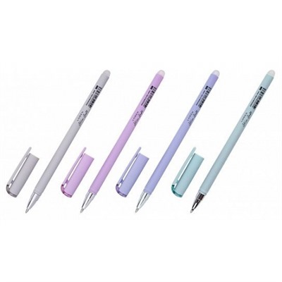 Ручка гел. LOREX PASTEL Slim Soft 0,5 мм синий /пиши-стирай/ прорезин. корпус