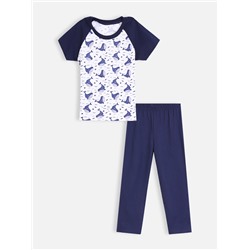 Пижама: Футболка, брюки "Пижамы 2021" для мальчика (285441447)