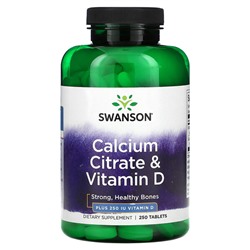 Swanson Кальций Цитрат и Витамин D - 250 таблеток - Swanson