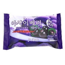 Juno/ Мыло с отшелушивающим эффектом c ягодами асаи. 150 гр. Juno Sangtumeori Peeling Soap.