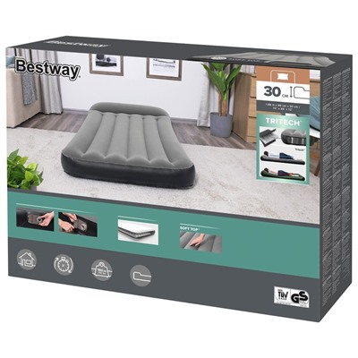 Кровать надувная Aerolax Twin, 188 х 99 х 30 см, с подголовником, со встроенным насосом 220-240V, 67556 Bestway