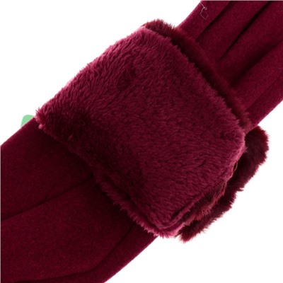 Текстильные перчатки с меховым декором сенсор
