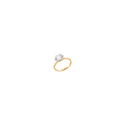 Кольцо из золочёного серебра со Swarovski Zirconia, 89010075