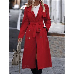 SHEIN Frenchy Trenchcoat mit Revers, doppelten Knopfleisten, Gürtel,