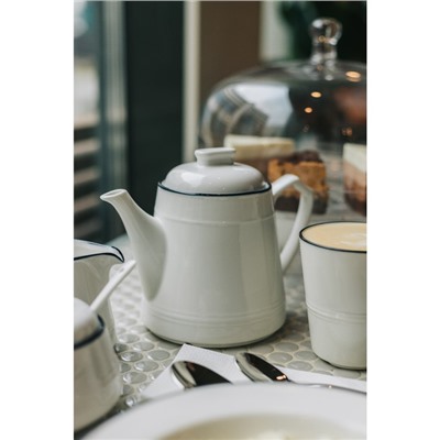 Чайник фарфоровый заварочный Magistro «Морской бриз», 850 мл, цвет белый
