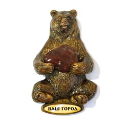 Магнит контурный Медведь с камнем, 1230