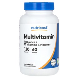 Nutricost Мультивитамин, Пробиотики + 22 Витамина и Минерала - 120 Капсул - Nutricost