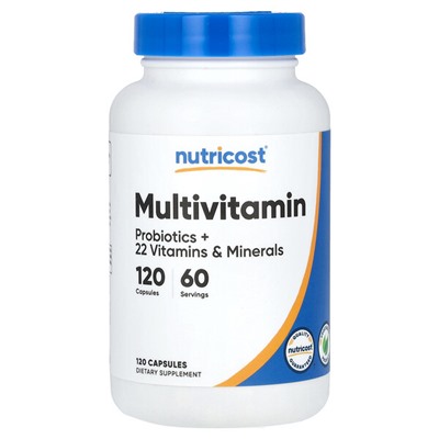 Nutricost Мультивитамин, Пробиотики + 22 Витамина и Минерала - 120 Капсул - Nutricost