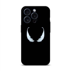 Матовый силиконовый чехол Глаза в темноте Веном на iPhone 15 Pro