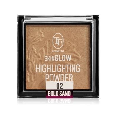 Triumpf CTC-09 Хайлайтер для лица SKIN GLOW Highlighting Powder, тон 02/золотой песок