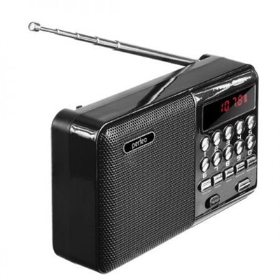 Мини аудио система Perfeo PALM, MP3, FM, акк. 18650, черная (i90-BL) (PF_A4870)