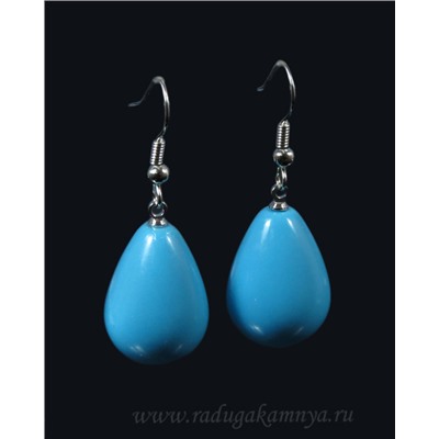 Серьги из бирюзы капля 15*20м