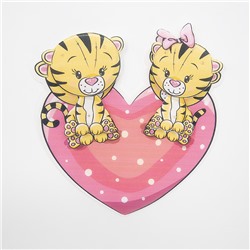 Нашивка Тигрята на сердце 3D 19*19см