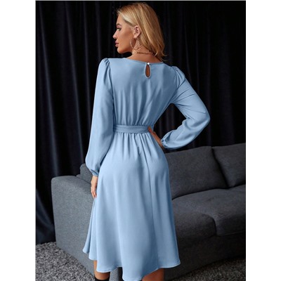 SHEIN Privé A-Linie Kleid mit Einfarbig Gürtel,