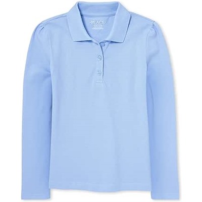 The Children's Place girls Long Sleeve Pique Polo