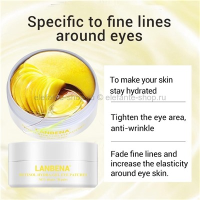 Патчи с ретинолом и коллоидным золотом Lanbena Retinol Hydra-Gel Eye Patches (125)