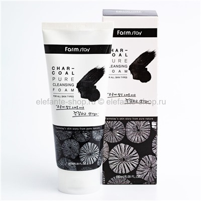 Пенка для умывания FarmStay Charcoal Pure Cleansing Foam 180ml (78)