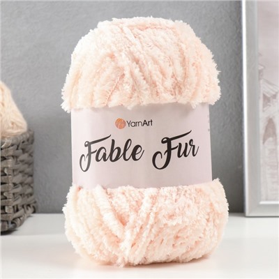 Пряжа "Fable Fur" 100% микрополиэстер 100м/100гр (976 чайная роза)