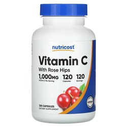 Nutricost Витамин С с шиповником, 120 капсул
