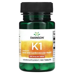 Swanson Витамин K1 - 100 мкг - 100 таблеток - Swanson